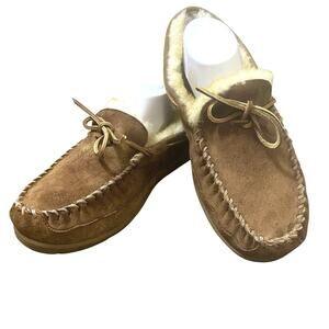 L.L. Bean Men's Wicked Good Moccasins Size 10 Brown Shearling Comfort